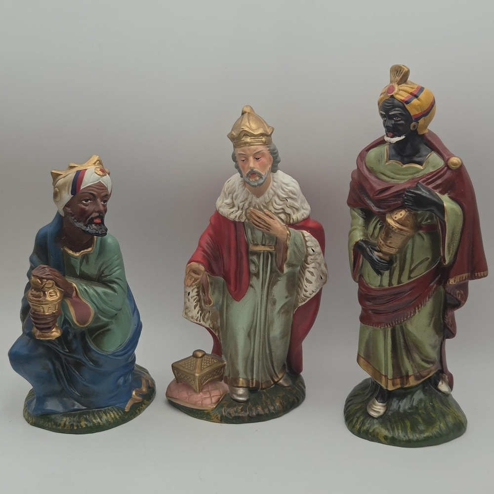 Vintage Nativity Wise men Hand Painted Made in Japan Set Of 3 Christmas 1950s